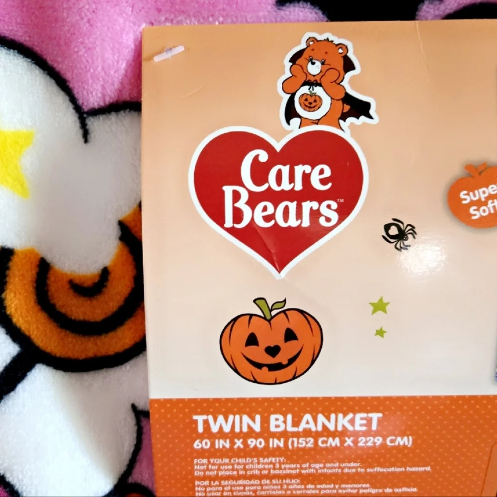 Viral Care Bears Purple Halloween Throw  Blanket Plush Twin Mummy